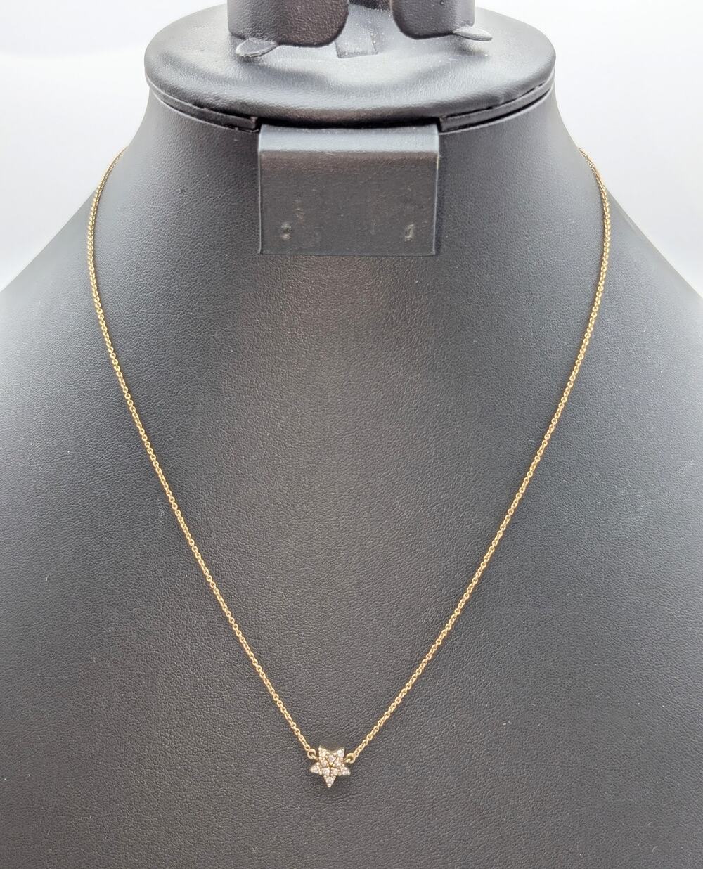 Vintage Marked FAS 925 Sterling Vermeil CZ Star Pendant Chain 18" Necklace